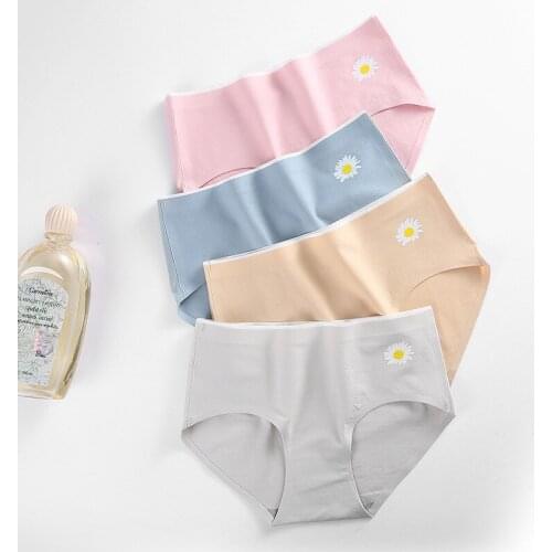 Womens Underwear Cotton Panty Sexy Panties Female Underpants Solid Color Boxershorts Intimates Women Lingerie Flower Printed