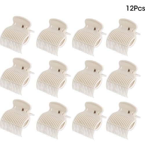 12pcs Hair Rollers Clip Hot Roller Clips Hair Curler Claw Clips Hair Perm Insulation Clip Random Color