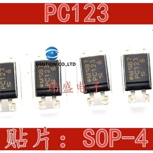 20PCS PC123 SOP-4 transistor light coupling isolator in stock 100% new and original