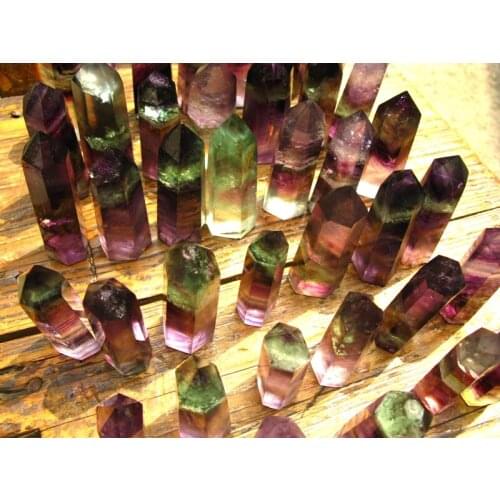 66 very beautiful Natural Fluorite Quartz Crystal Point Cut Polished Love Healing
