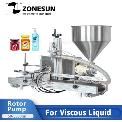 ZONESUN Automatic Sticky Paste Sunscreen Cream Moisturizer Shampoo Liquid Honey Bottling Pack Filling Machine For Cosmetics