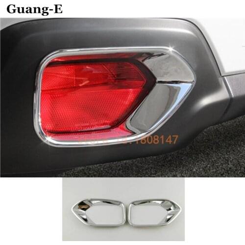 Car detector frame stick ABS Chrome cover trim back tail rear fog light lamp part 2pcs for subaru Outback 2015 2016 2017 2018