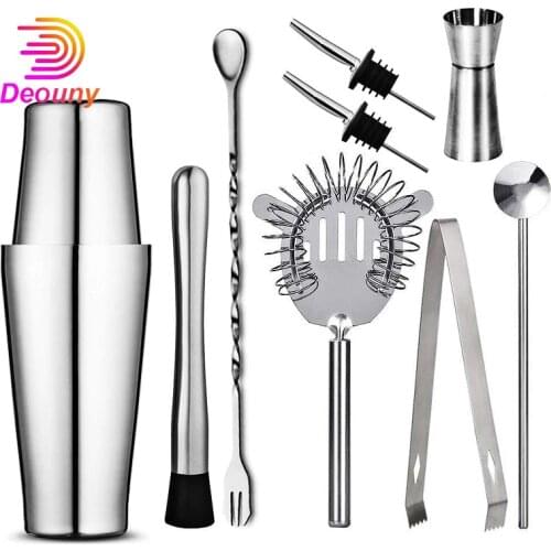 DEOUNY Boston Shaker Stainless Steel For Bartender Wine Cup Cocktail Mixer Tools Martini Cocktail Shaker Bar Set