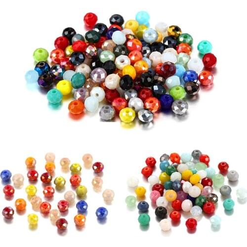 70-300Pcs 4mm Glass Beads Round Crystal Beads Pure Color Spacer Beads For Bracelet Jewelry Making DIY Accessories Wholesale