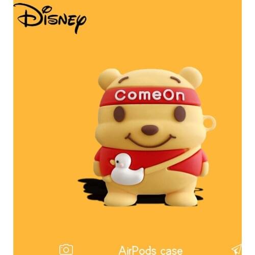 Disney cute cartoon creative Pooh bear Bluetooth-compatible wireless earphone cover for iPhone airpods1/2/pro3 earphone