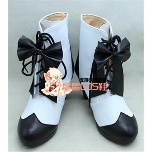 Black Butler Ciel Little Red Reding Hood White Cosplay Shoes Boots X002
