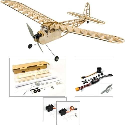 DWH RC Airplane 1.15M Blasa Wood Aircraft 1150mm Wingspan Outdoor Flight Toys DIY Assembly Model with Motor ESC Servo Propeller