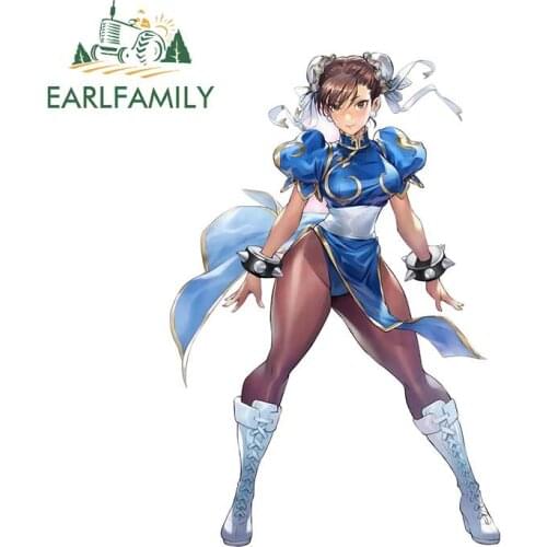 EARLFAMILY 13cm x 8.7cm For The King of Fighters Chun-li Car Stickers Scratch-proof Custom Printing Waterproof Decal for Vehicle