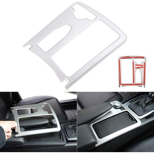 Car Interior Drink Water Cup Holder Cover Sticker Panel Frame Trim for Mercedes-Benz C Class W204 2007-2014 Car Styling