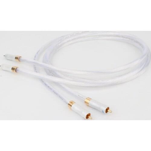1pair hi-end 5N Silver Plated OCC RCA Analog cable RCA to RCA Extension Cable hifi Audio Speaker interconnct Cord