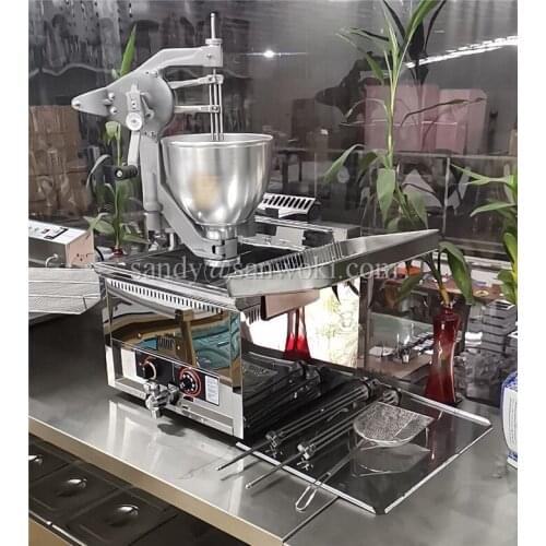 Stainless steel commercial bakery snack machine Donut Machine gas fryer manual donut maker machine for making flower doughnut