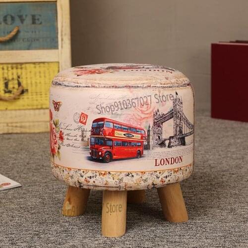 European-style Creative Cute Padded Stool Nordic Low Stool Shoe Changing Stool Door Coffee Table Childrens Round Stool