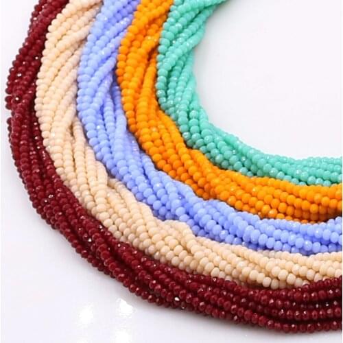 390pcs Small Spacer Rondelle Beads 2mm Glass Crystal Round Beaded Chinese Beading Wholesale DIY Making Jewelry Supplier Findings