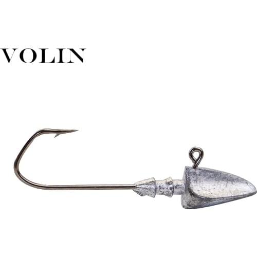 VOLIN Hot Sell 5pcs Fishing Hooks 3.5g/5g/7g/10g/14gTriangle Jig Head Fishing Hook Soft Bait Wom Sharp Hook Fishing Tackle Hooks