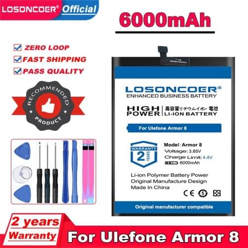 Top Brand 100% New 5600-6000mAh For Ulefone Armor 8 Battery For Ulefone Armor X8 For Ulefone Armor 9 9E Mobile Phone Battery