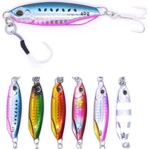 CASTFUN 15g 20g 30g 40g 60g 1pc Casting Jig Fishing Lure Shore Jigging Lures Drag Metal Cast Lure