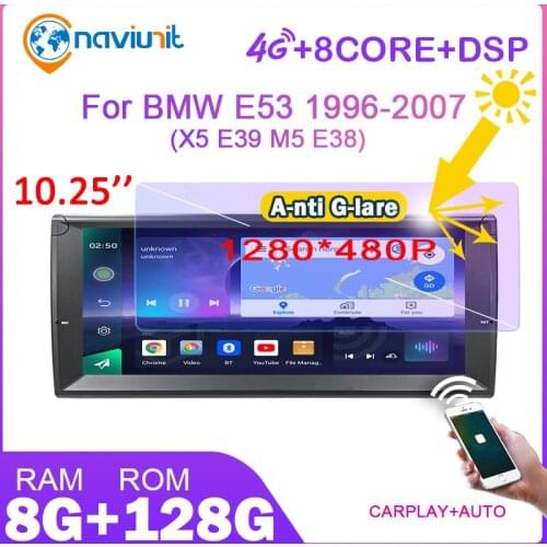 PX6 2 din car radio android 10 with screen For BMW 5 Series E39 X5 E53 M5 1996-2007 auto audio stereo intelligent system GPS IPS