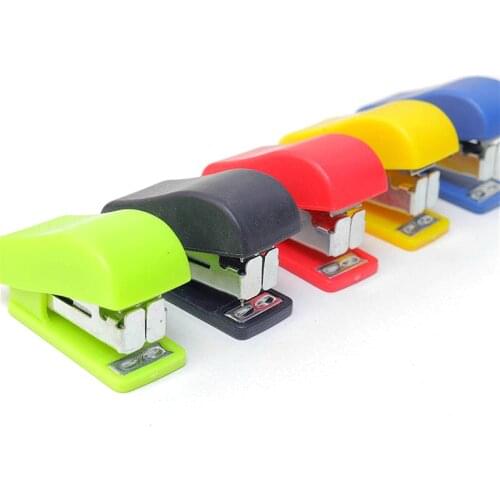 Mini Small Color Stapler Set Cute Office School Supplies Staionery Paper Clip Binding Binder Book