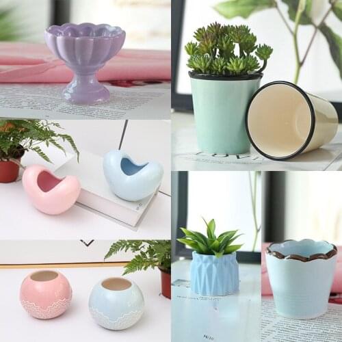 Small Fresh Flowerpot Makaron Ceramic Household Modern Simple Chlorophytum Creative Small Fleshy Flowerpot