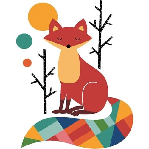 Cute small Fox Ironing Sticker Animal Patches Washable Heat Transfers Diy Clothes application t-shirt Jeans badges Appliques E