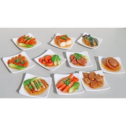 2pcs Miniature Dollhouse 1:6 scale Chinese Dish Pretend Kitchen Food for Blyth, Bjd Pullip 1/6 Doll Accessories toys