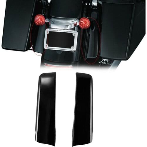 Motorcycle Rear Fender Saddlebag Filler Panels For Harley Touring Road King Glide Electra Glide 2014-2020 black/chrome