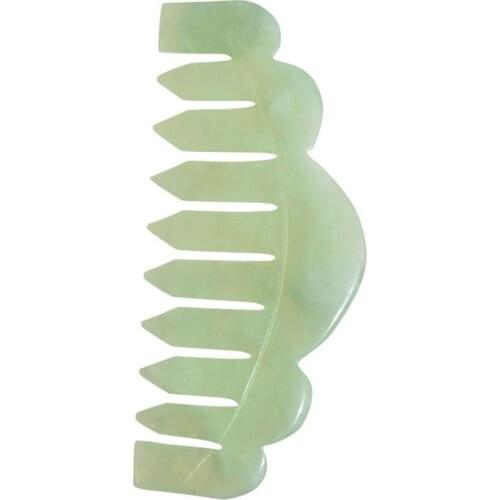 Jade Massage Comb Head Massager Hair Brush Gua Sha Board Stone Body Massage Brush Scalp Massager Meridian Comb Hair Treatment