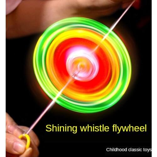 The new listing 1pc Flash Pull Line Led Flywheel Hot Fire Wheel Glow Flywheel Whistle Creative Classic toys for Children Gifts