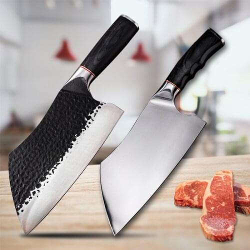 7.5 Inch Chefs Knife Chinese Food Knife Meat Fish Vegetable Slicing Knife Super Sharp Blade Color Wood Chopper