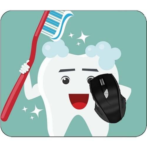 Office Mouse Pad Brushing Teeth Clean Non-Slip Rubber Mousepad