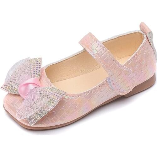 Autumn Girls Leather Shoes Cute Bow Baby Girl Shoes Toddler Sneakers Soft Bottom Kids Princess Shoes Size 21-30 SP122