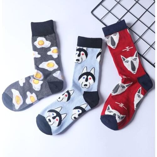 Peonfly Hot Dropshipping Men Women Happy Strawberry Colorful Design Streetwear Cotton Long Crew Socks for Holiday Gifts