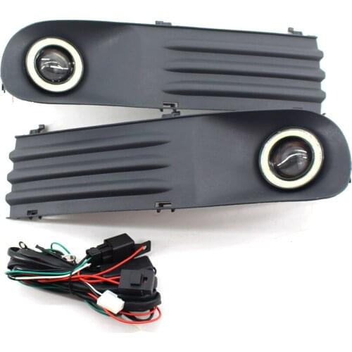 Front Bumper Fog Driving Light Grille+Fog Light Angel Eye Fits VW Transporter T5