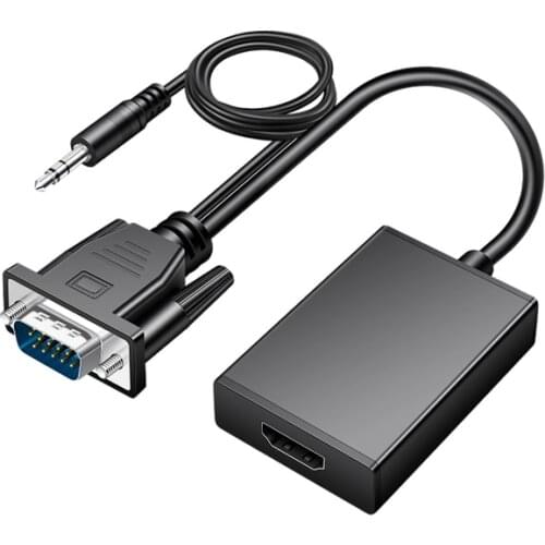 VGA to HDMI Converter Adapter Output 1080P HD with Audio VGA2HDMI TV AV to HDTV Video Cable Converter Adapter for TV PC