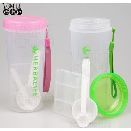 New 4pcs/set 500ml Herbalife Nutrition plastic bottle sports shake water milk juice Handy bottle with rope Equal Measure bottle