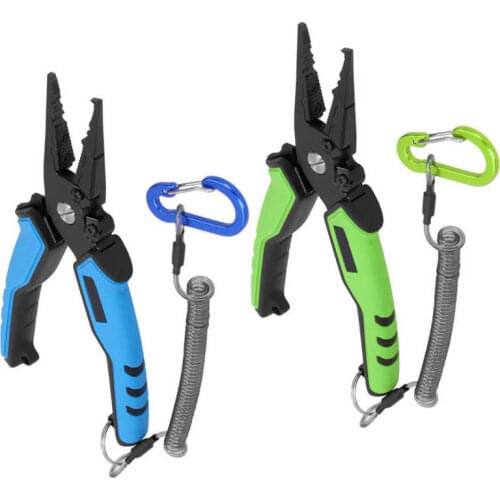 Fishing Lure Plier Automatic Spring Bearing Self-Lock Fish Mouth Clamp Fishing Plier Scissor Line Cutter Hook Remover Tackle