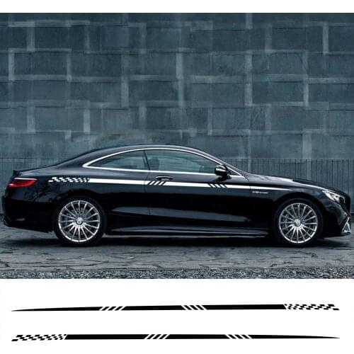 2pcs 260cmx5.5cm Long Stripe Car Stickers Funny Auto Vinyl Film Side Body Decals Car DIY Waist Stickers Car Tuning Accessories