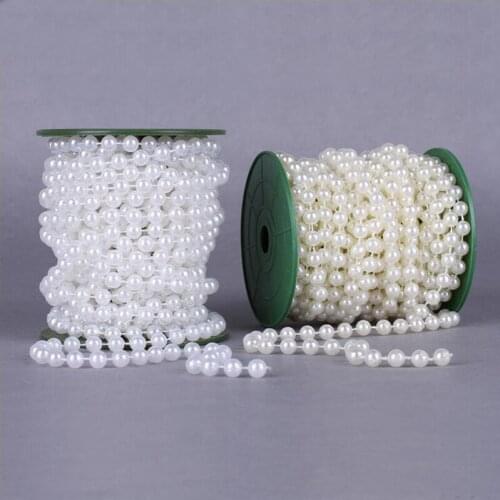 REDJCK 10 Meters\lot 8 mm Bead Chains Cotton Rope Thread Pearl Beads For Wedding Party Home Hanging Decoration