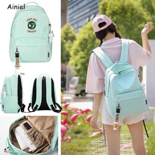 South Side Serpents Riverdale Snake Logo Notebook Backpacks Schoolbag Knapsack Canvas Travel Bag Teenager Rabbit Charms Pendants