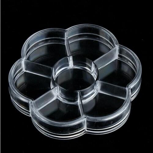 SAUVOO Transparent Plastic Storage 8 Grid 10cm All In One Round Organizer Box For Jewelry Beads Portable Plastic Display