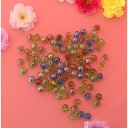 100x 12mm Glass Beads Marbles Run Traditional Ball Game Toy Fish Tank Decor