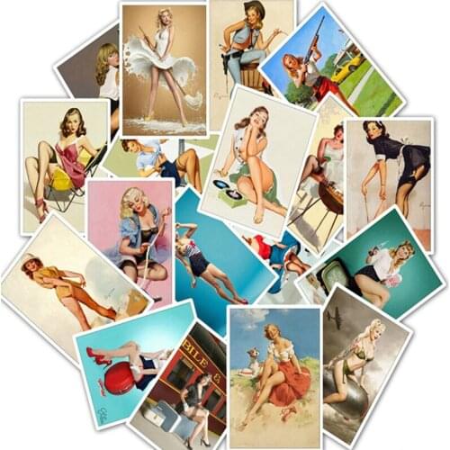 25pcs / Pack World War II Pin-up Girls Stickers Sexy Girl Sticker for Laptop Luggage Refrigerator Skateboard