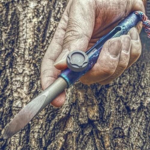 Titanium Tactical Cool Stick Gun Bolt K Stick Knife EDC Bamboo Self-defense Outdoor Hiking Camping Escape Weapon