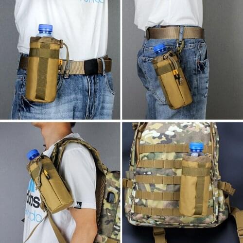 Outdoor Water Bottle Bag Sports Bottle Bag Cup Cover Tactical Water Bottle Bag Multi-function Molle Accessory Protective Cover