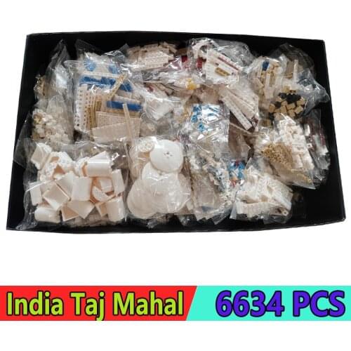 World Famous Buildings India Taj Mahal Model Blocks Compatible 10189 10256 6634Pcs Bricks Sets Toys Gifts