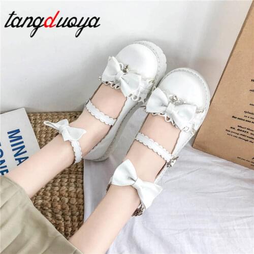 Japanese Kawaii Lolita shoes Girls heart Sweat School Round Toe cute Shoes for Women Student Partty JK Uniform shoes lolita