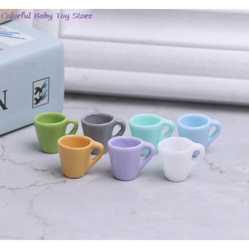 10pcs Mini Miniature Dollhouse Coffee Cup Kitchen Room Food Drink Home Tableware Decors Dolls Accessories