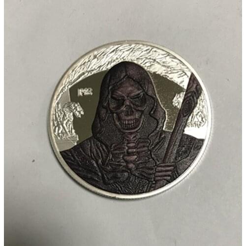 100 pcs The black Ghost Scream killer coins silver plated evil sprits monster 40 mm badge souvenir decoration collectible coin