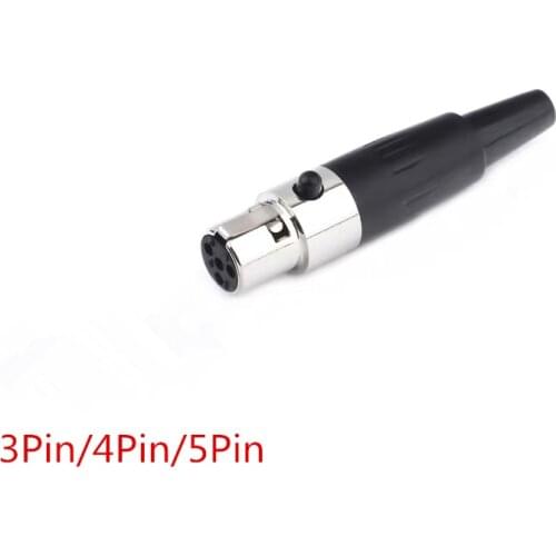 2Pcs Small Mini XLR Female Plug + Male Socket 3 4 5 Pin Male Chassis Panel Socket Plug Small XLR Audio Microphone MIC Connector