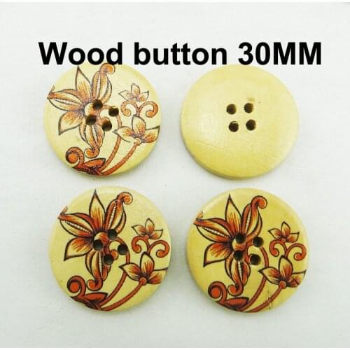 20PCS 30MM 2-Holes blue BUTTON decoration painting wooden leaf buttons brand coat boots sewing clothes accessory MCB-453